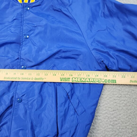 Vintage Satin Bomber Jacket Men's Small Indiana High School Embroidered Varsity - Picture 3 of 12